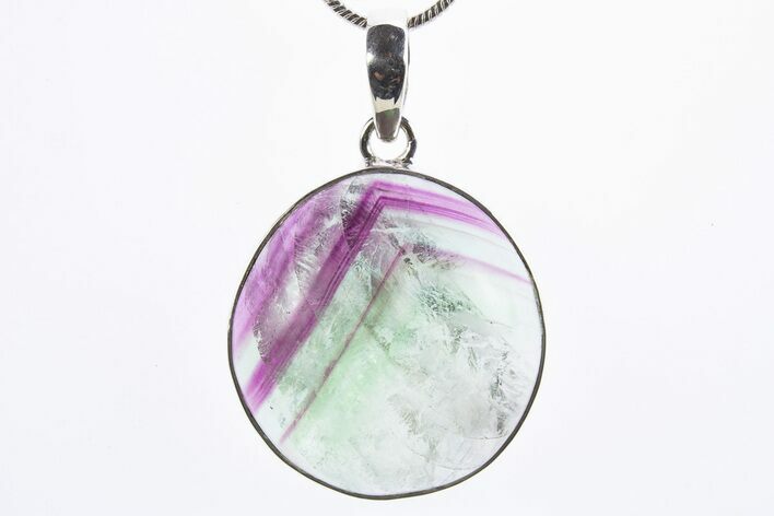 Banded Fluorite Pendant (Necklace) - Sterling Silver #305062